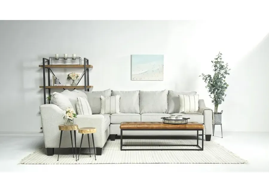 Lucy Tux Sofa Sectional in Splash Linen, Right Facing