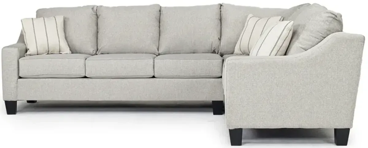 Lucy Tux Sofa Sectional in Splash Linen, Left Facing