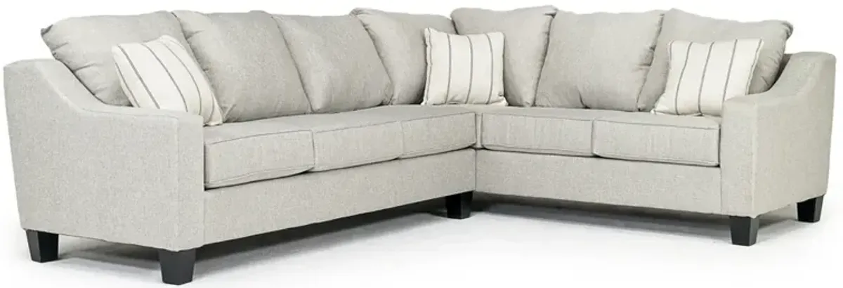 Lucy Tux Sofa Sectional in Splash Linen, Left Facing