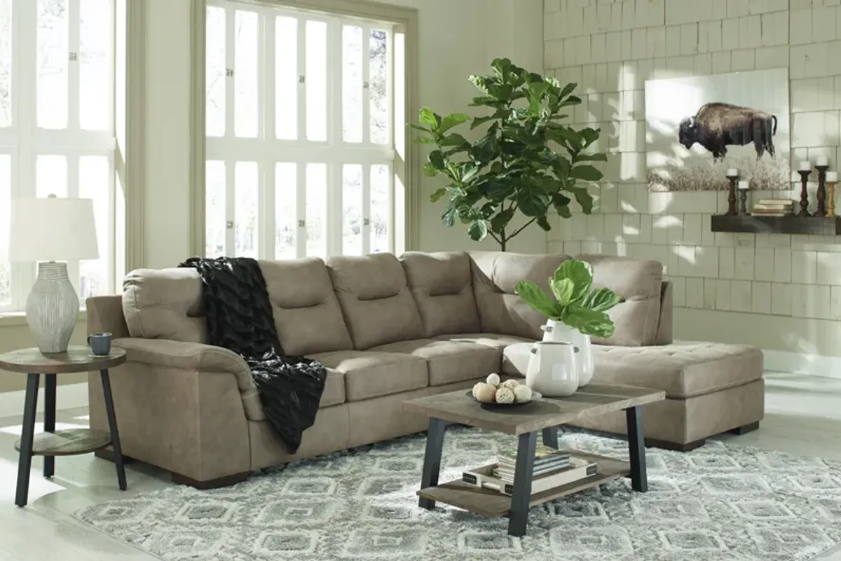 Maderla Sofa Chaise Sectional in Pebble, Right Facing
