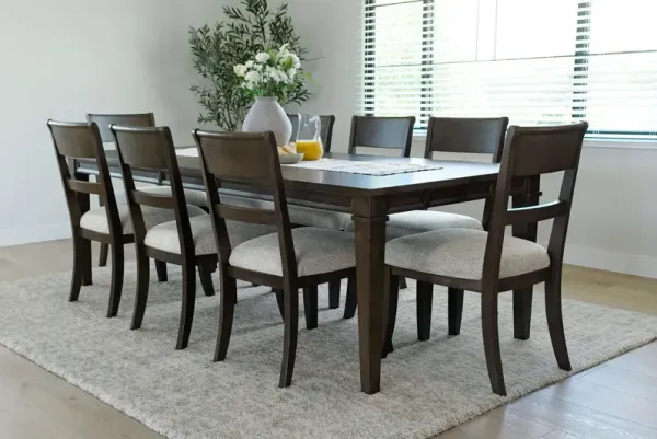 Mariana Dining Table & 8 Chairs in Vintage Mocha