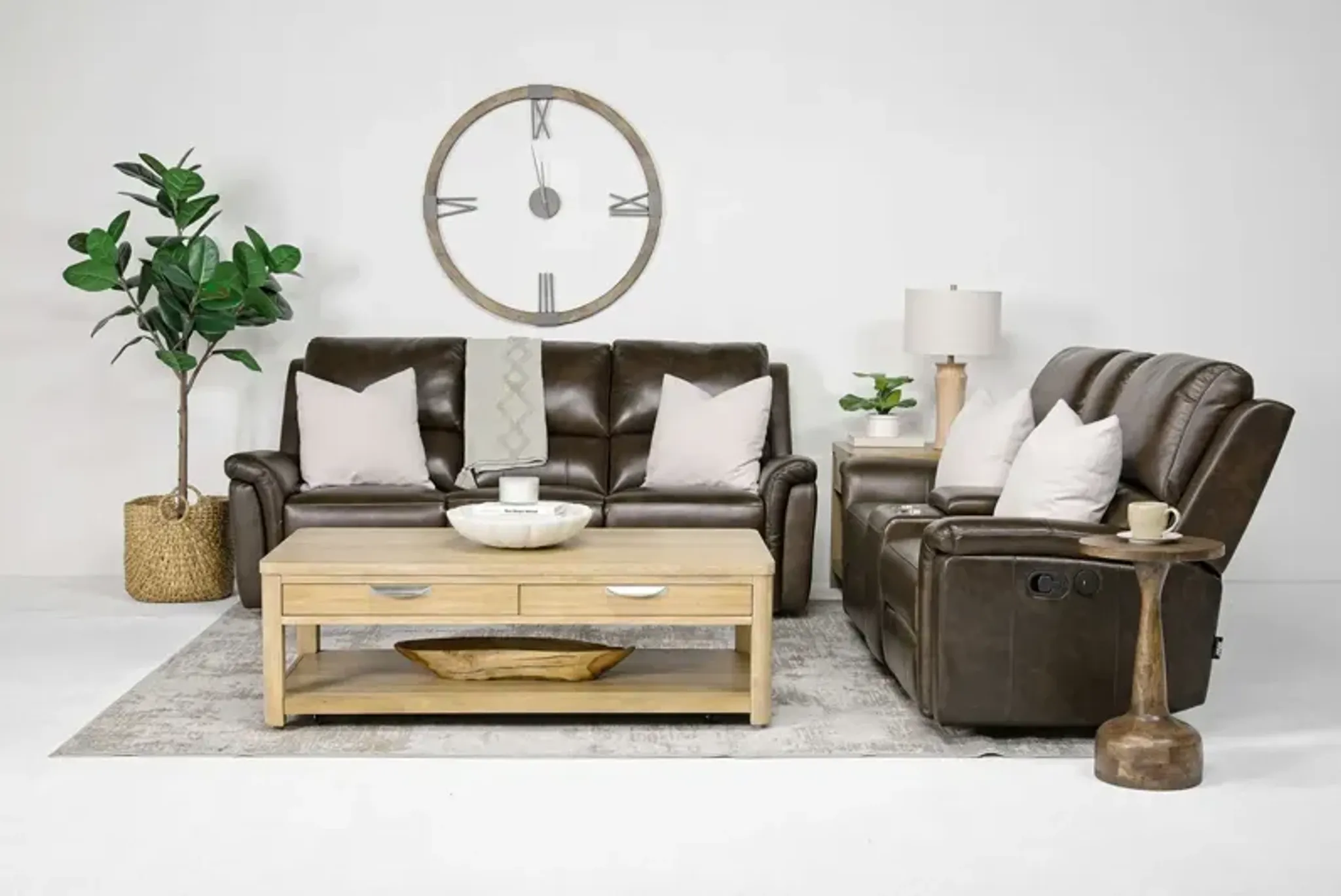Martina Reclining Sofa & Loveseat In Dark Brown | Furniture.com