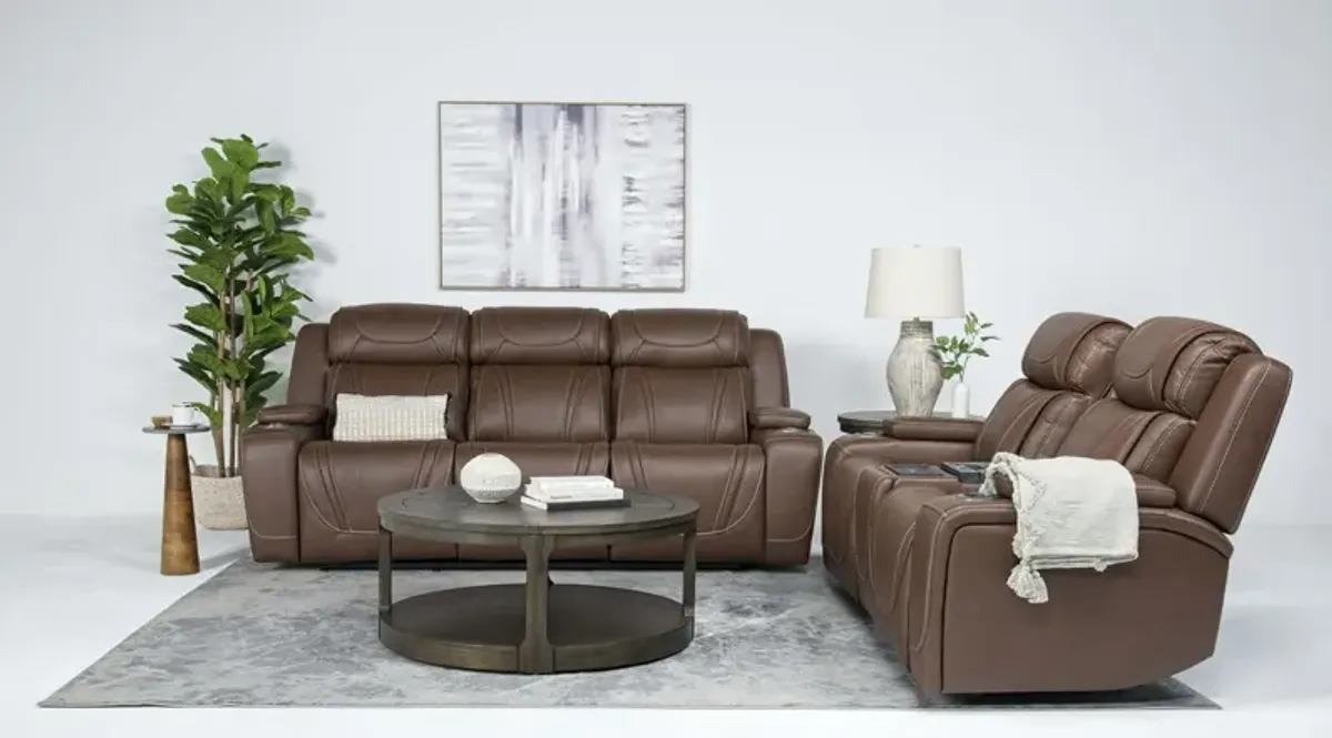 Max 2 Power Sofa & Console Loveseat in Aline Timber