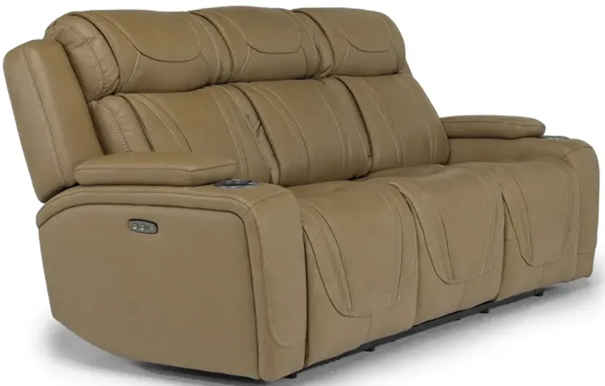 Max 2 Power Sofa & Console Loveseat in Aline Butternut Leather