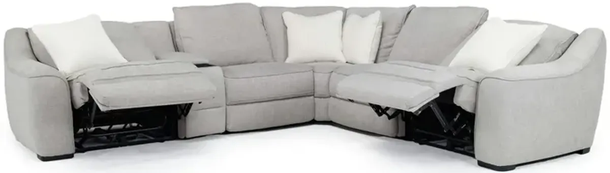 Mayflower 6 Piece 2 Power Sectional w/ Audio Console in Ashland Sand