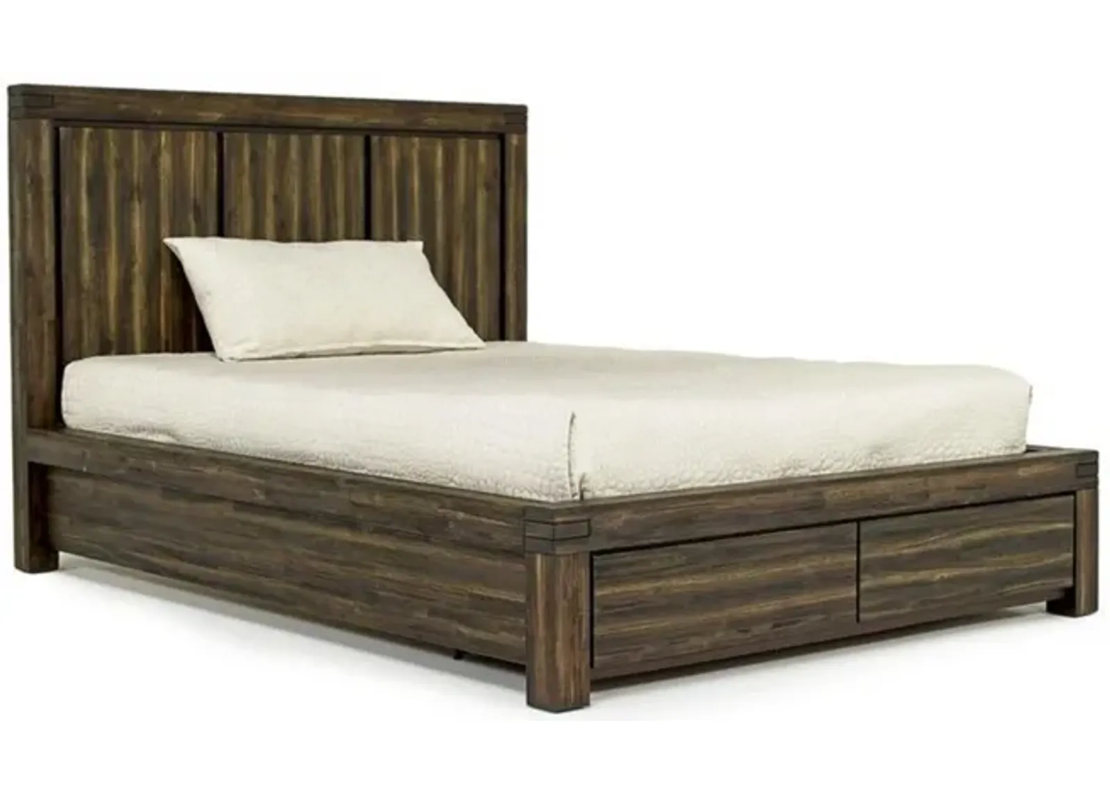 Meadow Panel Bed w/ Storage in Brown, Queen