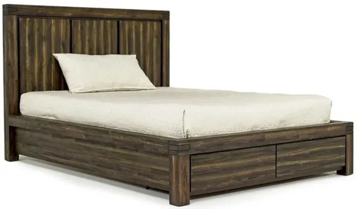 Meadow Panel Bed w/ Storage in Brown, Queen