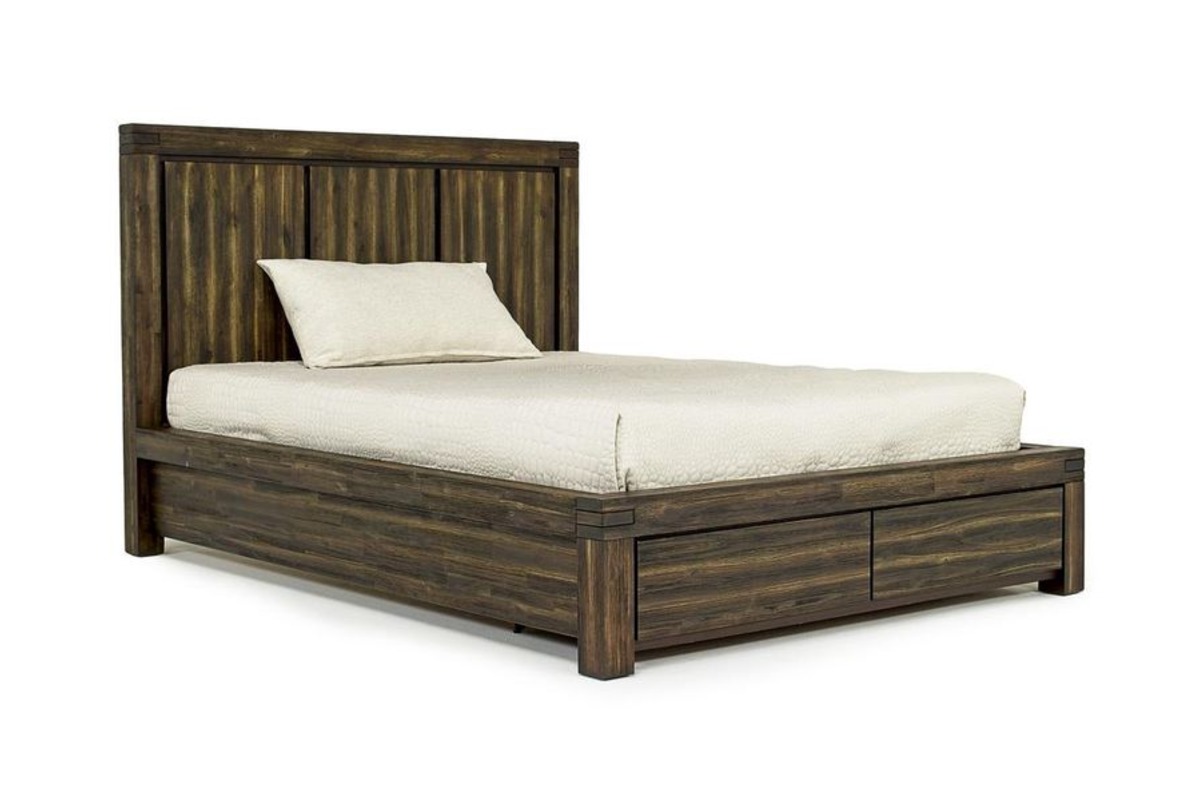 Meadow Panel Bed w/ Storage in Brown, Eastern King