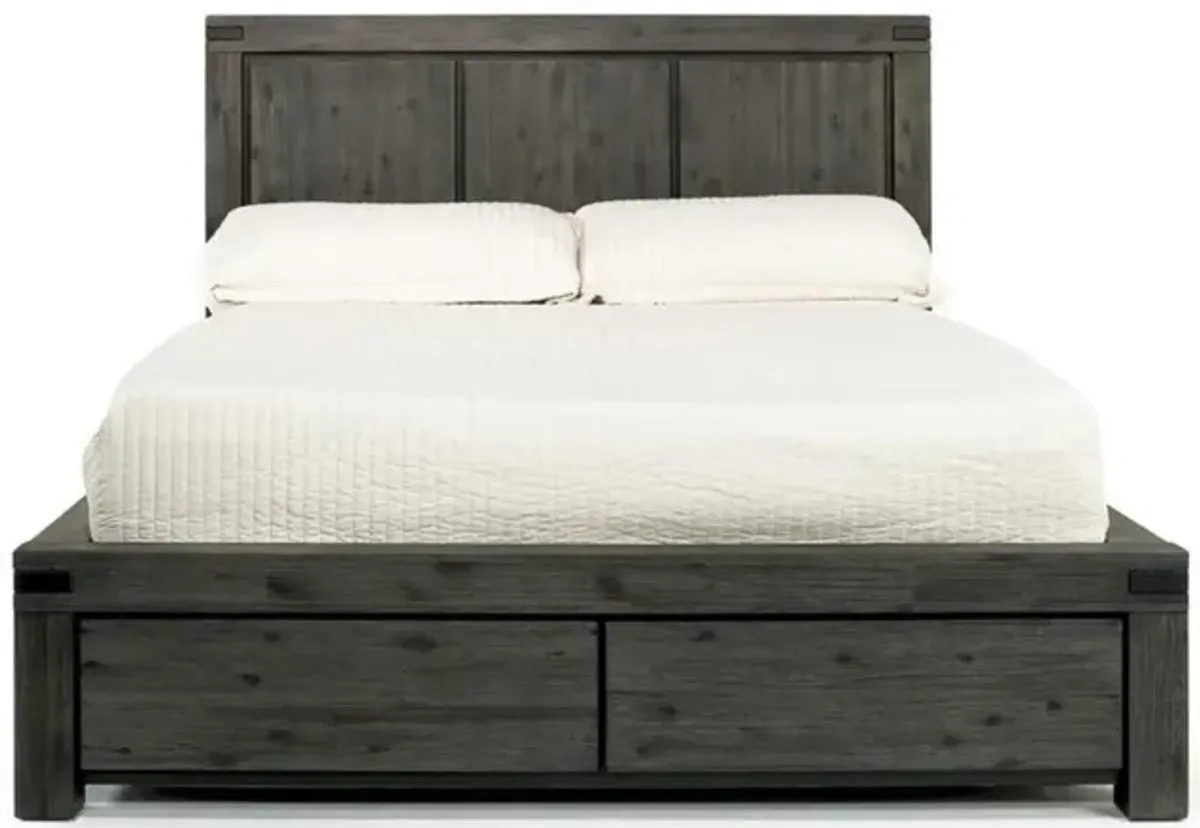 Meadow Panel Bed w/ Storage in Gray, Queen