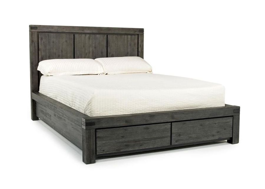 Meadow Panel Bed w/ Storage in Gray, Queen