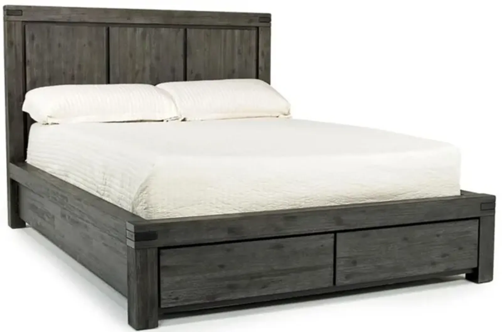 Meadow Panel Bed w/ Storage in Gray, Queen