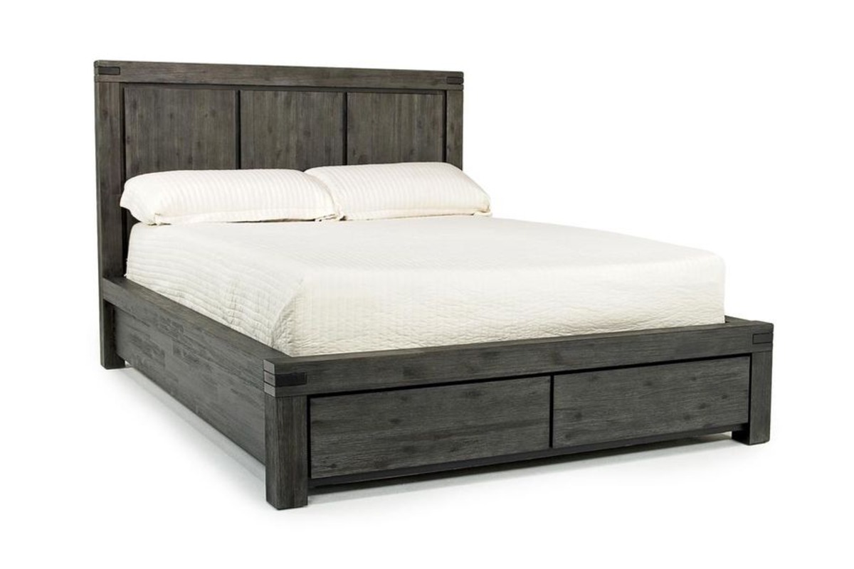 Meadow Panel Bed w/ Storage in Gray, Queen