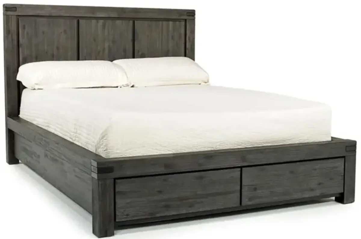 Meadow Panel Bed w/ Storage in Gray, CA King