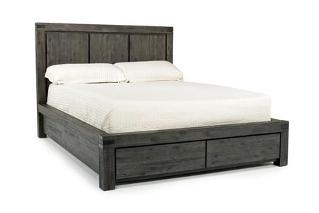 Meadow Panel Bed w/ Storage in Gray, Eastern King