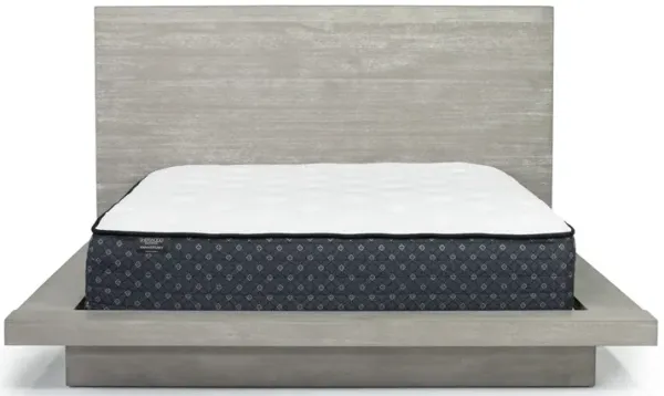 Melbourne Panel Bed, Dresser & Mirror in Gray, Queen