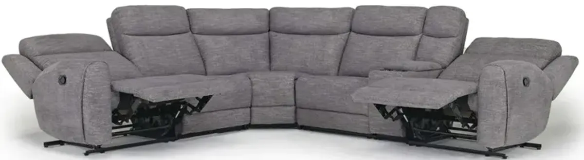 Mia 6 Piece Reclining Sectional in Gray