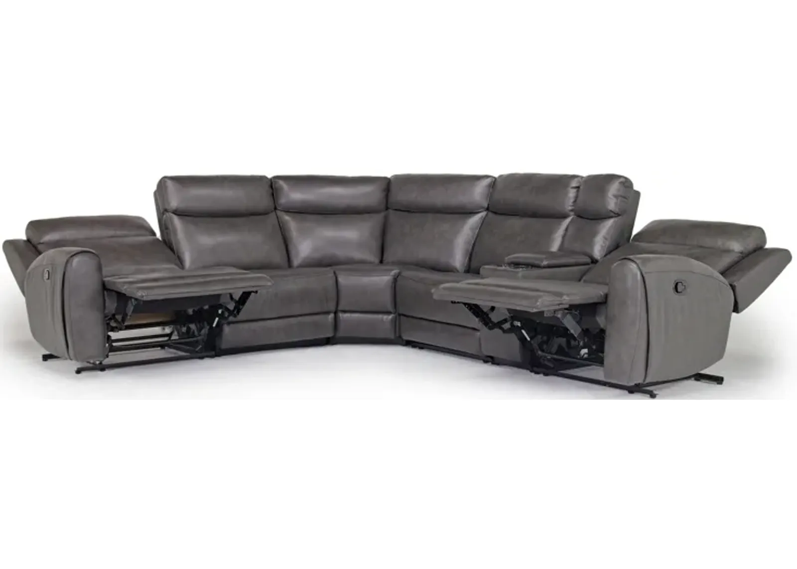 Mia 6 Piece Reclining Sectional in Impression Dark Gray