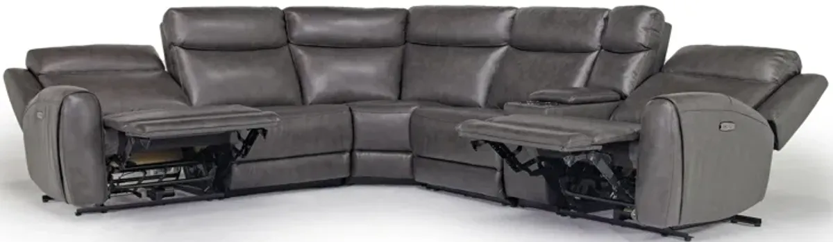 Mia 6 Piece 2 Power Sectional in Impression Dark Gray