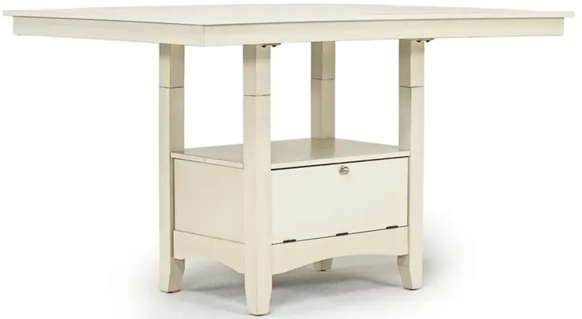 Miami Adjustable Dining Table & 4 Stools in White