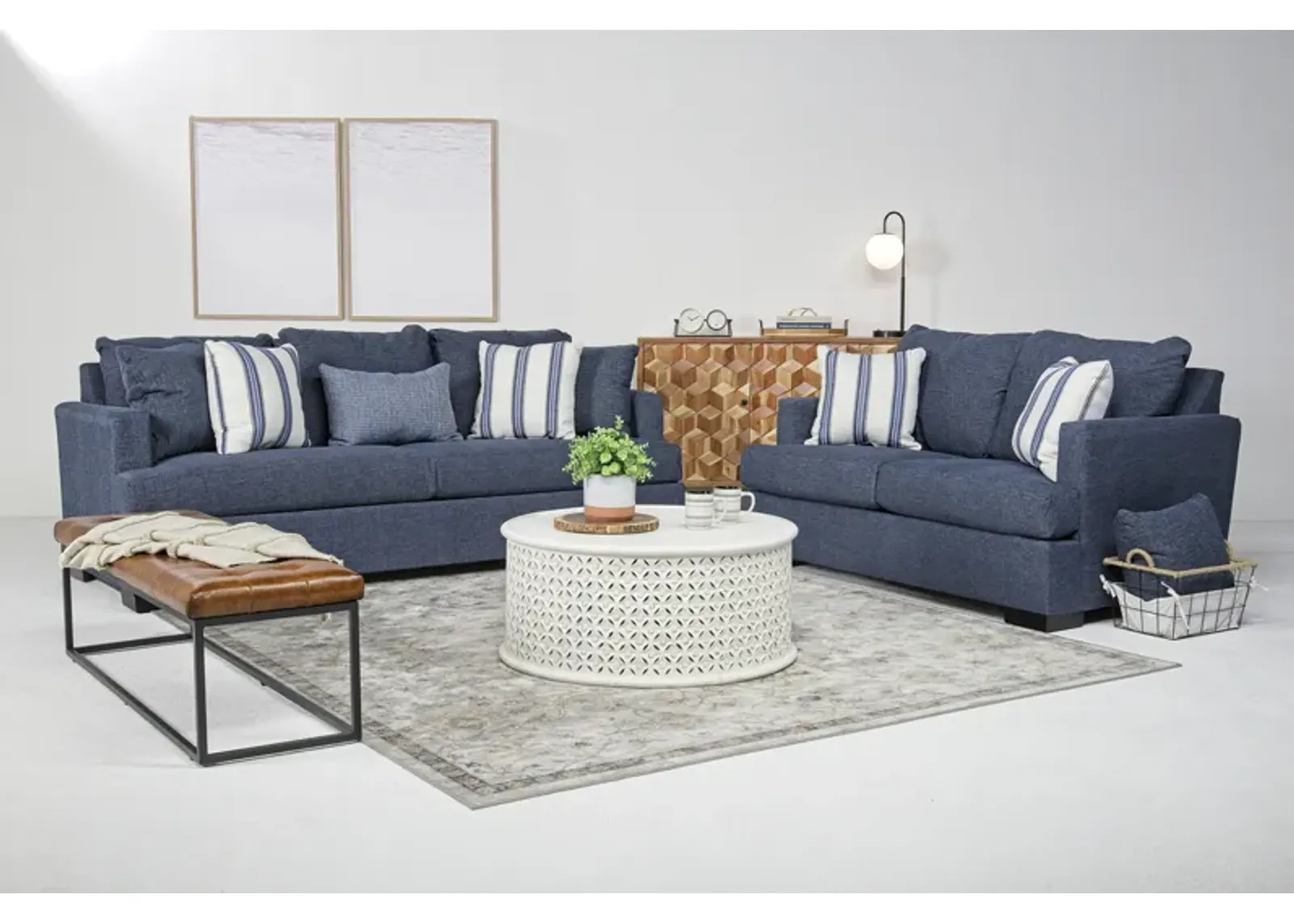 Monica Sofa & Loveseat in Kylie Jeans, Gel