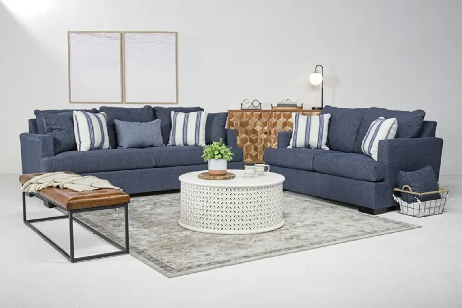 Monica Sofa & Loveseat in Kylie Jeans, Gel