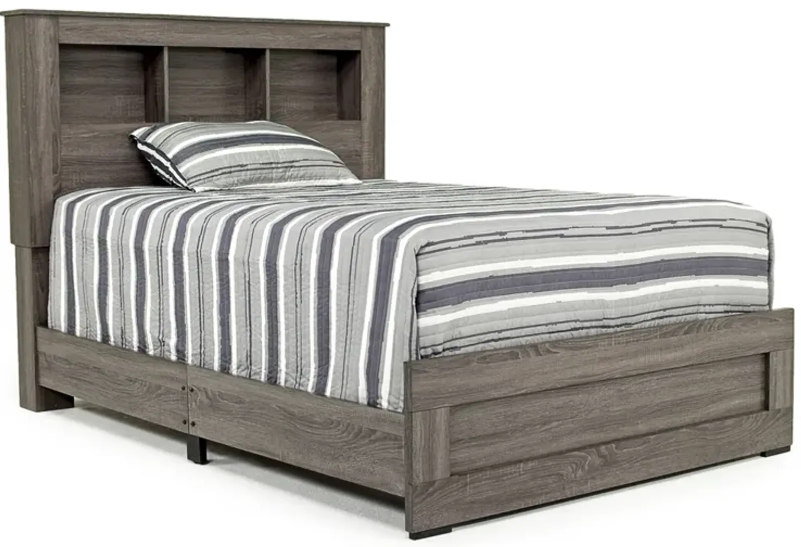 Naialyn Bookcase Bed w/ Storage in Gray, Full