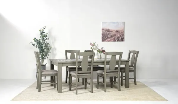 Napa Extendable Dining Table & 6 Chairs in Gray