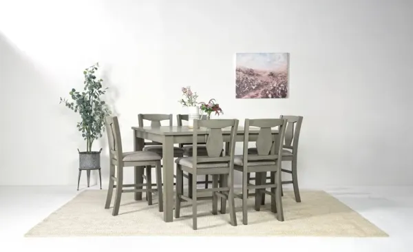 Napa Counter Height Extendable Dining Table & 6 Stools in Gray