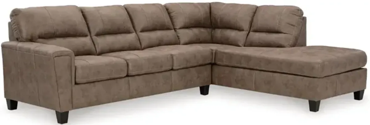 Navi Sofa Chaise Sectional in Fossil, Right Facing