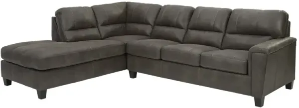 Navi Sofa Chaise Sectional in Smoke, Left Facing