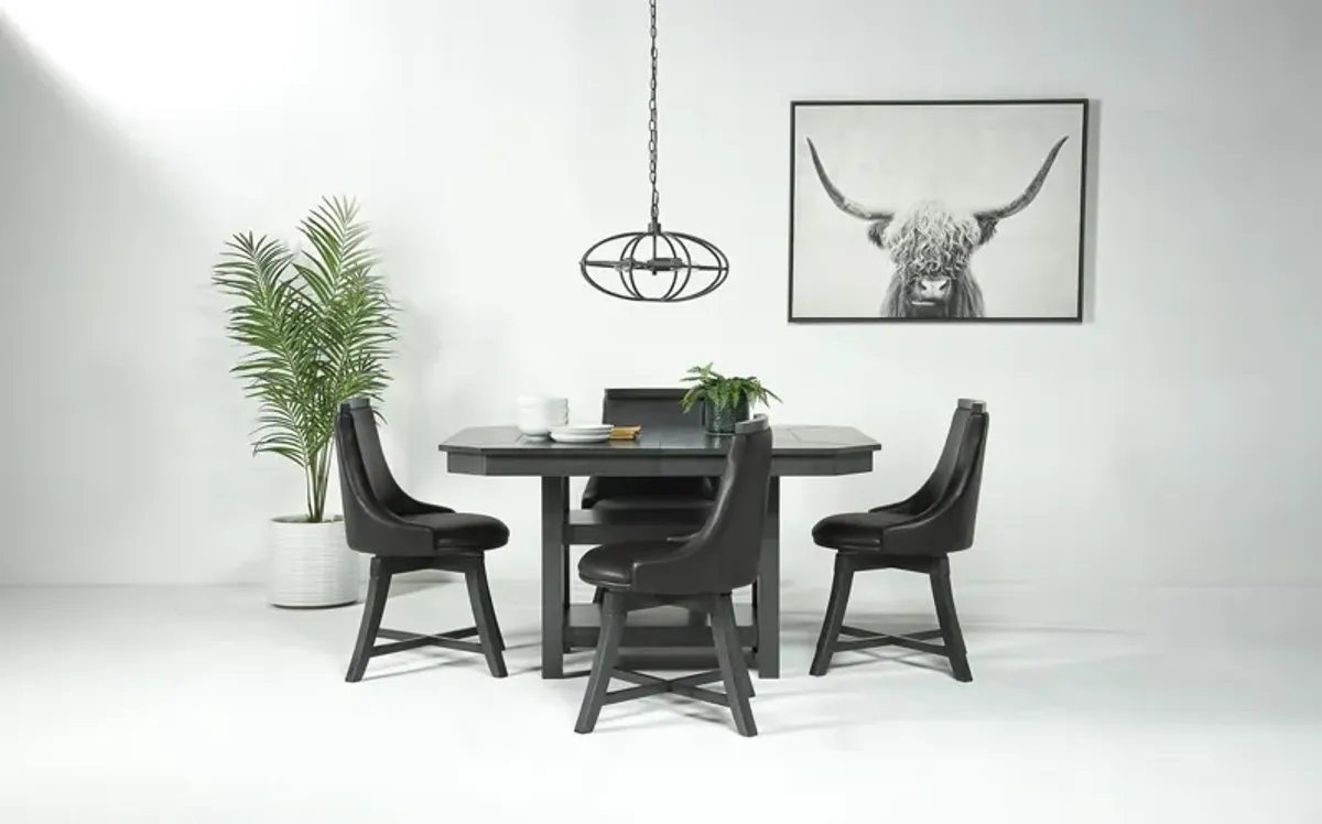 New Haven Adjustable Extendable Dining Table & 4 Chairs in Gray