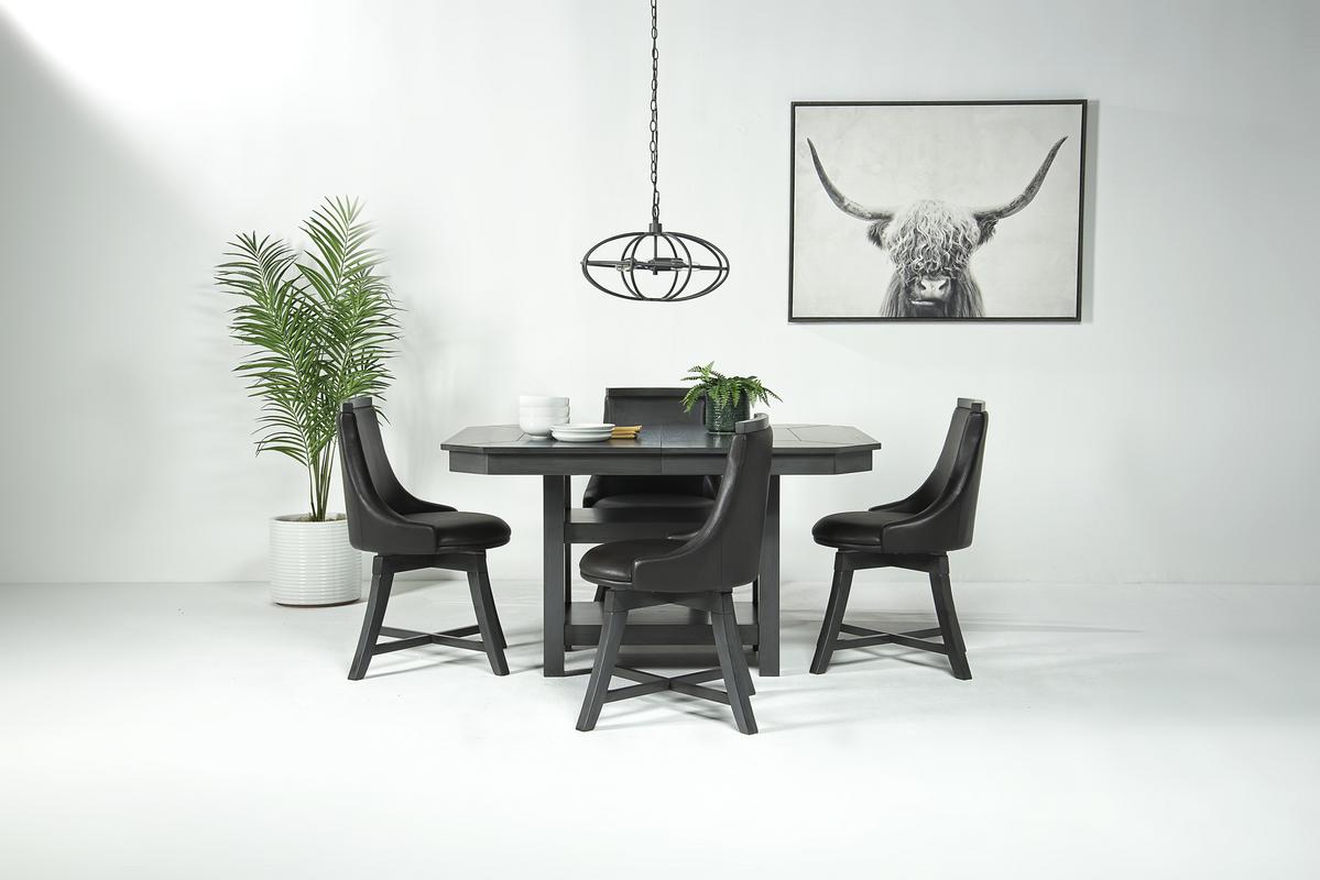 New Haven Adjustable Extendable Dining Table & 4 Chairs in Gray