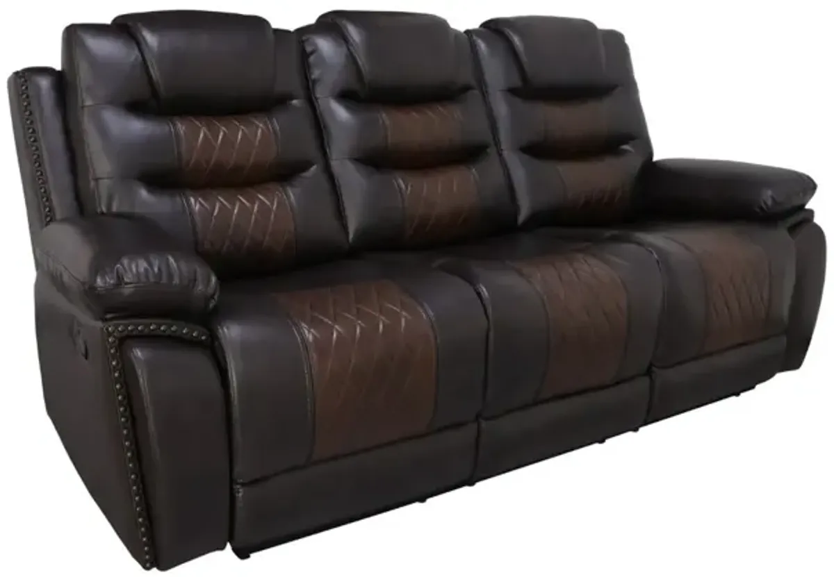 Nikko Reclining Sofa & Console Loveseat in Brown