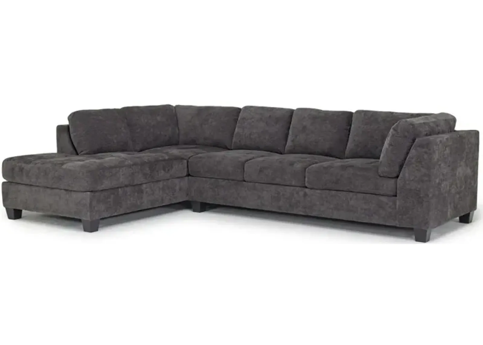 Noble Sofa Chaise Sectional in Parika Midnight, Left Facing