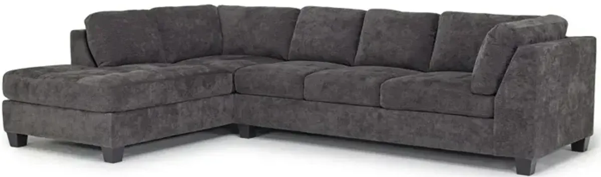 Noble Sofa Chaise Sectional in Parika Midnight, Left Facing