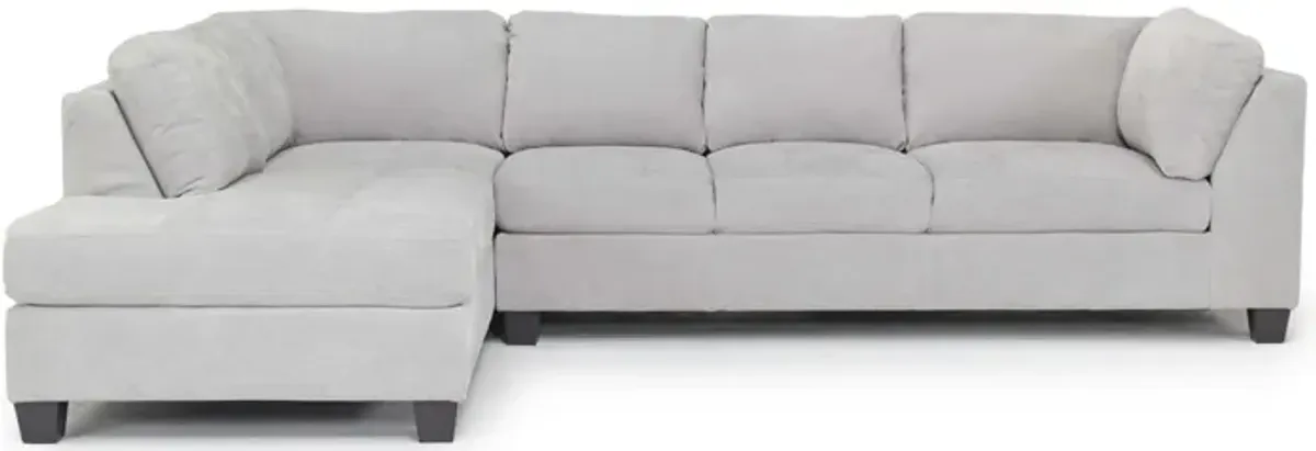 Noble Sofa Chaise Sectional in Parika Gray, Left Facing