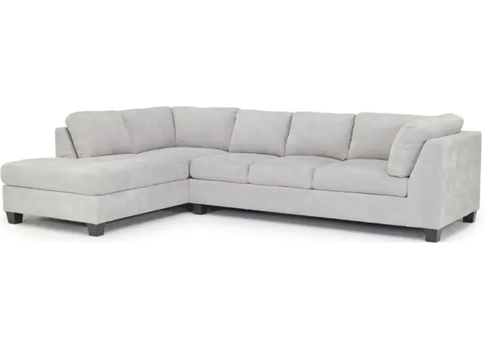 Noble Sofa Chaise Sectional in Parika Gray, Left Facing