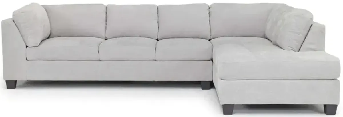 Noble Sofa Chaise Sectional in Parika Gray, Right Facing