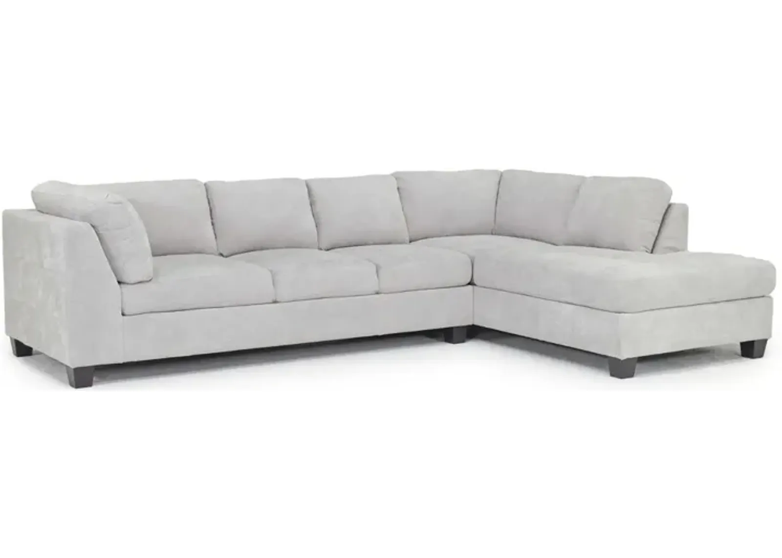 Noble Sofa Chaise Sectional in Parika Gray, Right Facing