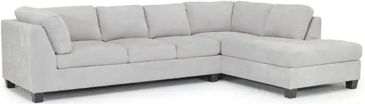 Noble Sofa Chaise Sectional in Parika Gray, Right Facing