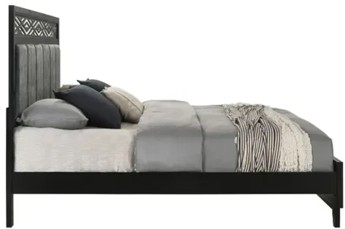 Obsidian Panel Bed in Black, Queen