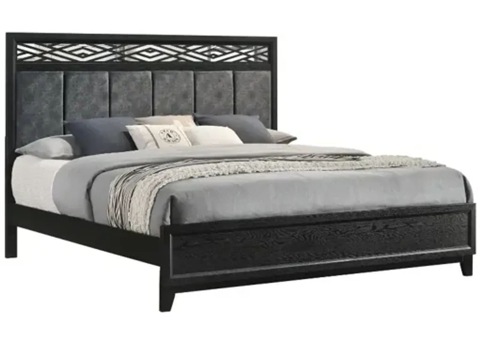 Obsidian Panel Bed in Black, Queen