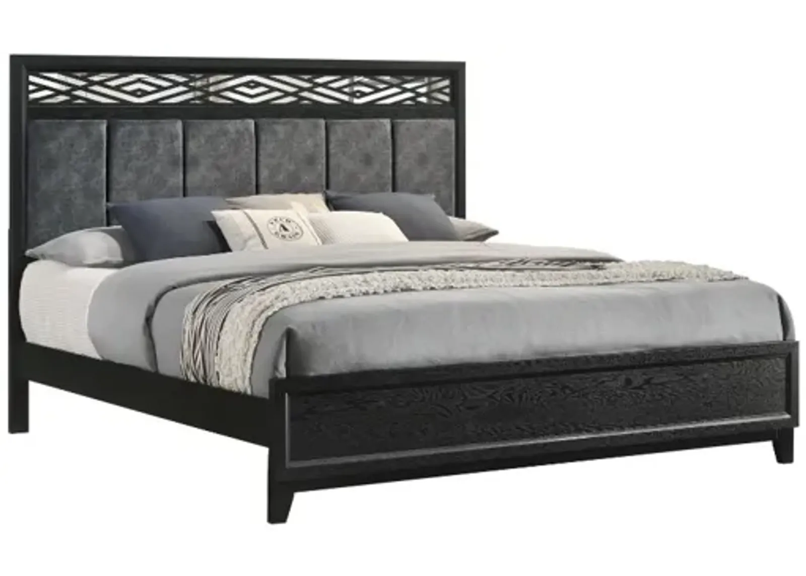 Obsidian Panel Bed in Black, CA King