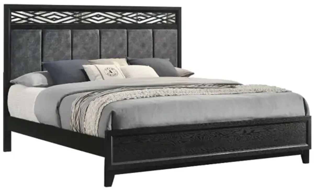 Obsidian Panel Bed in Black, CA King