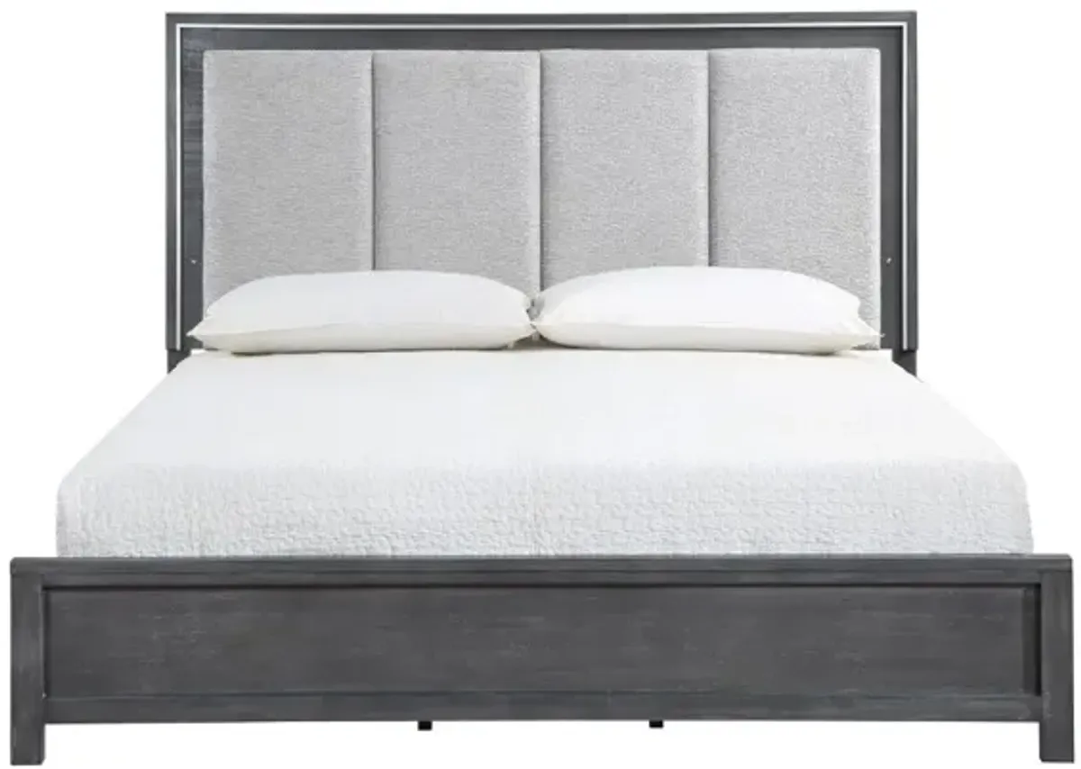 Odessa Panel Bed in Charcoal, Queen