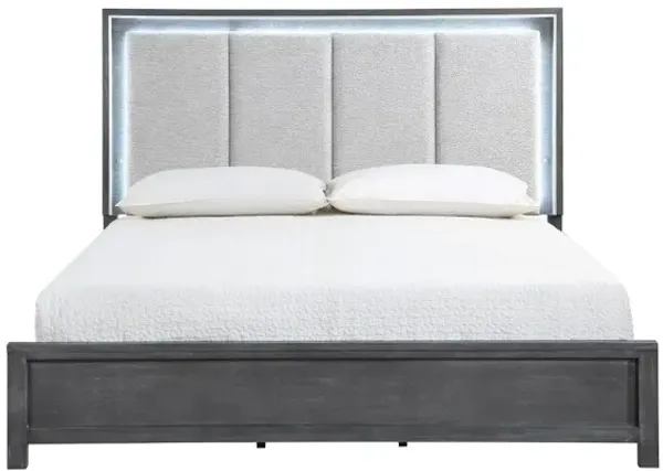 Odessa Panel Bed in Charcoal, Queen
