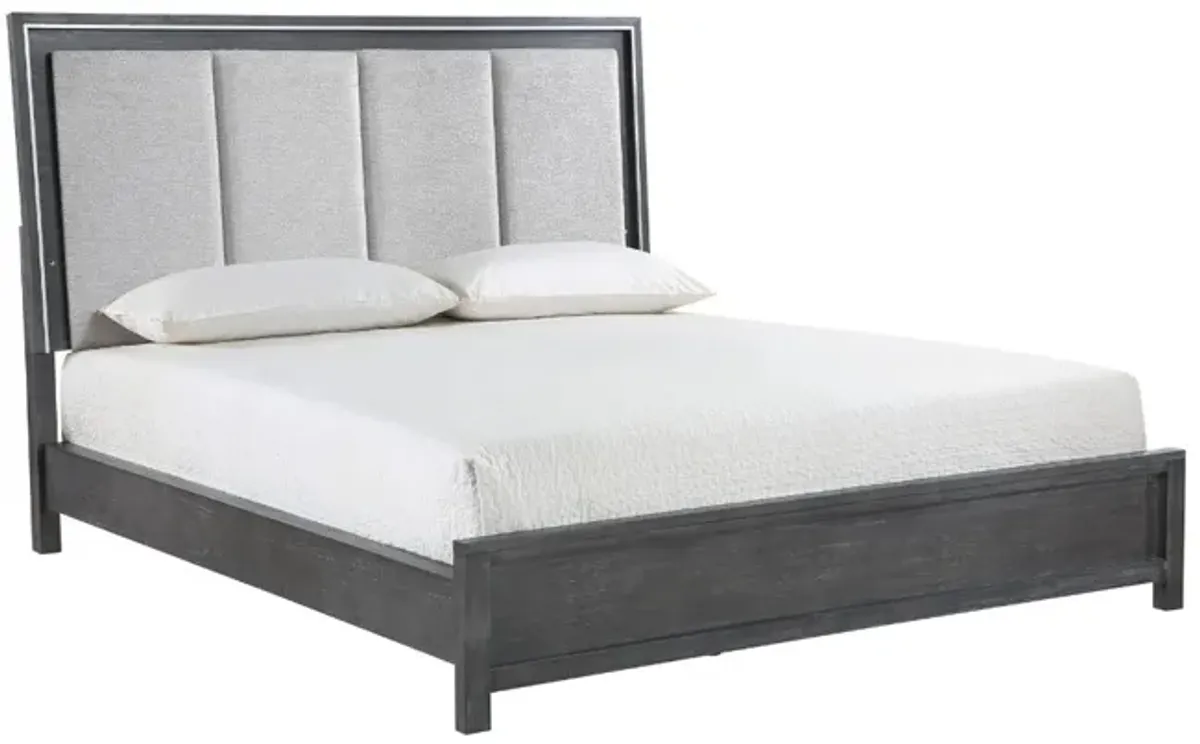 Odessa Panel Bed in Charcoal, Queen