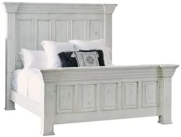 Olivia Panel Bed in White, Queen