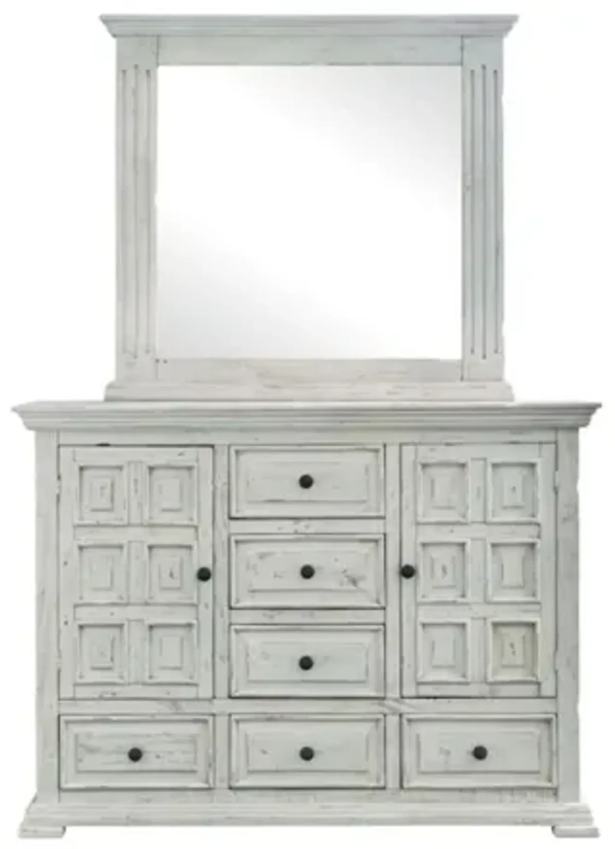 Olivia Dresser & Mirror in White