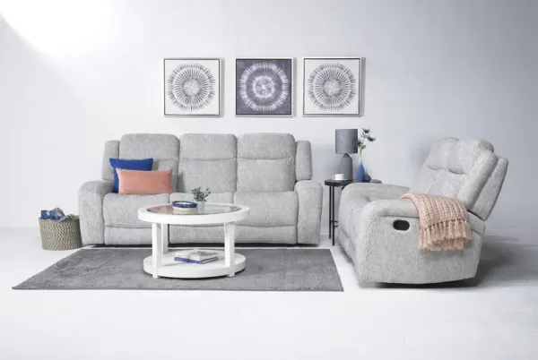 Opal Reclining Sofa & Loveseat in Dove